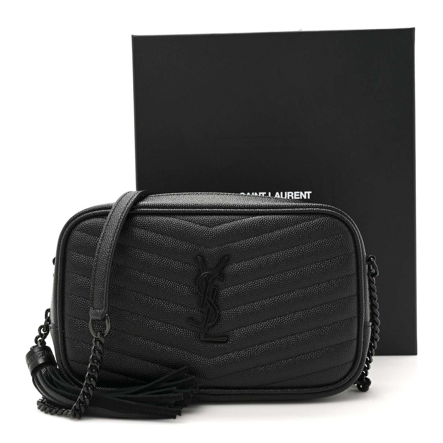 Grain De Poudre Matelasse Monochrome Monogram Mini Lou Camera Bag Black