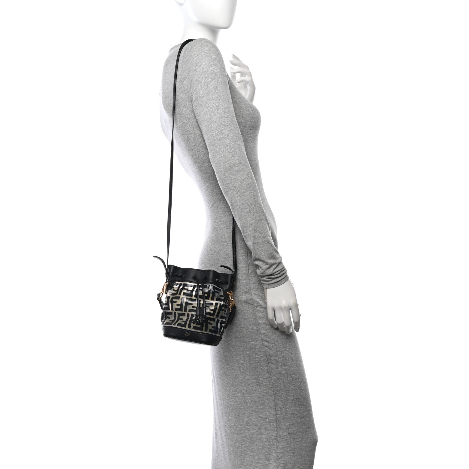 Fendi TPU FF Vitello Grace F is Fendi Mini Mon Tresor Bucket Bag Black 2 of 13