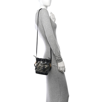 Fendi TPU FF Vitello Grace F is Fendi Mini Mon Tresor Bucket Bag Black 2 of 13