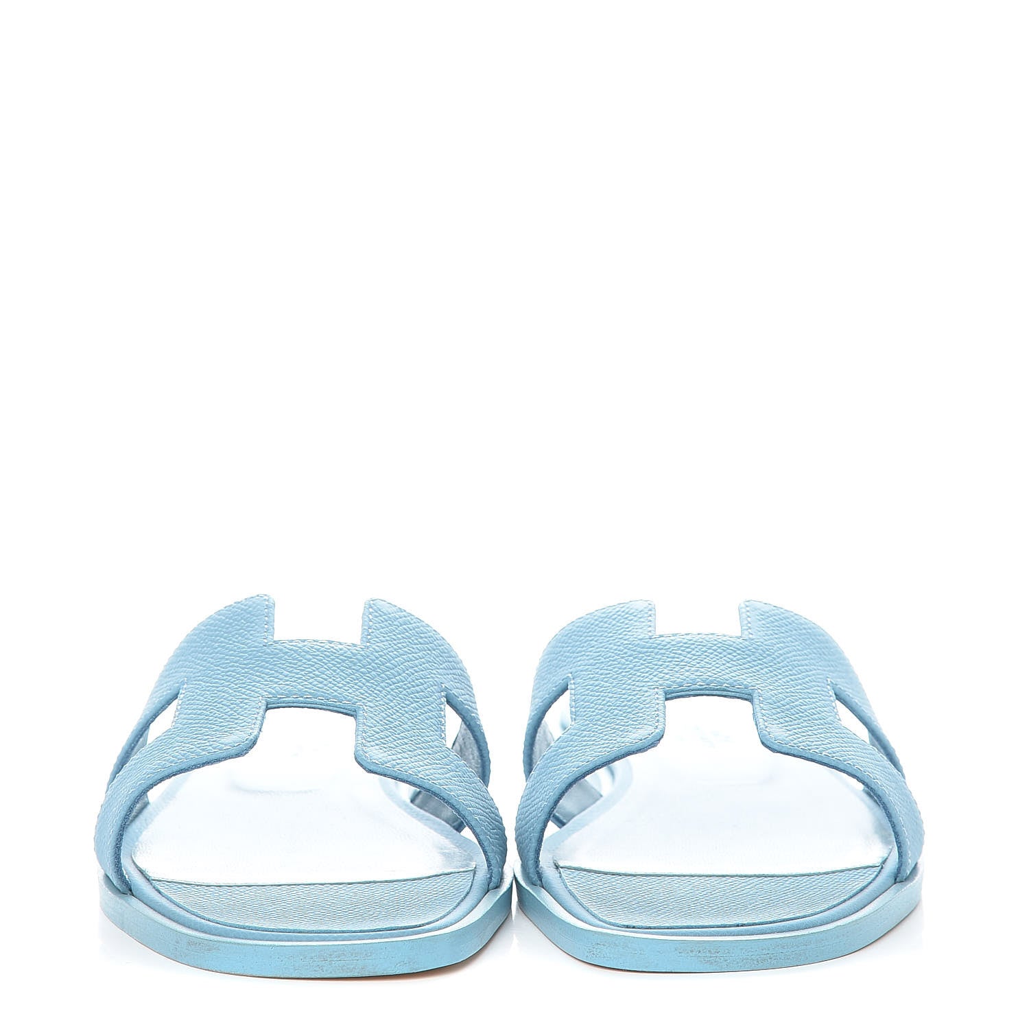 Hermes Epsom Oran Sandals 36.5 Bleu Littoral 2 of 7