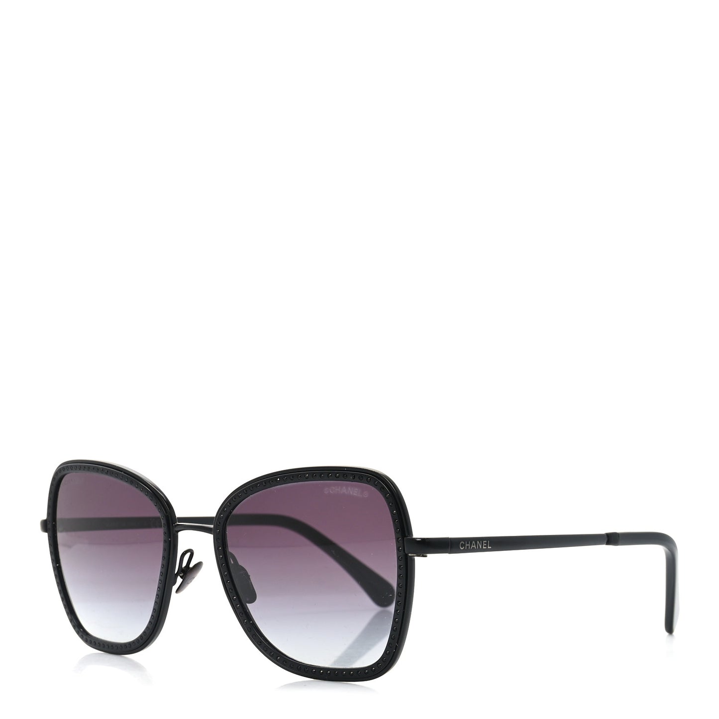 Square Frame Sequin Sunglasses 4277-B Black