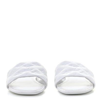 Louis Vuitton Lambskin Embossed Monogram Revival Flat Mules 40 White 8 of 21