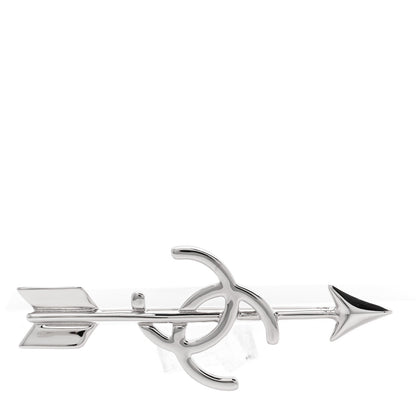 Chanel Metal CC Arrow Brooch Pin Silver 1 of 5