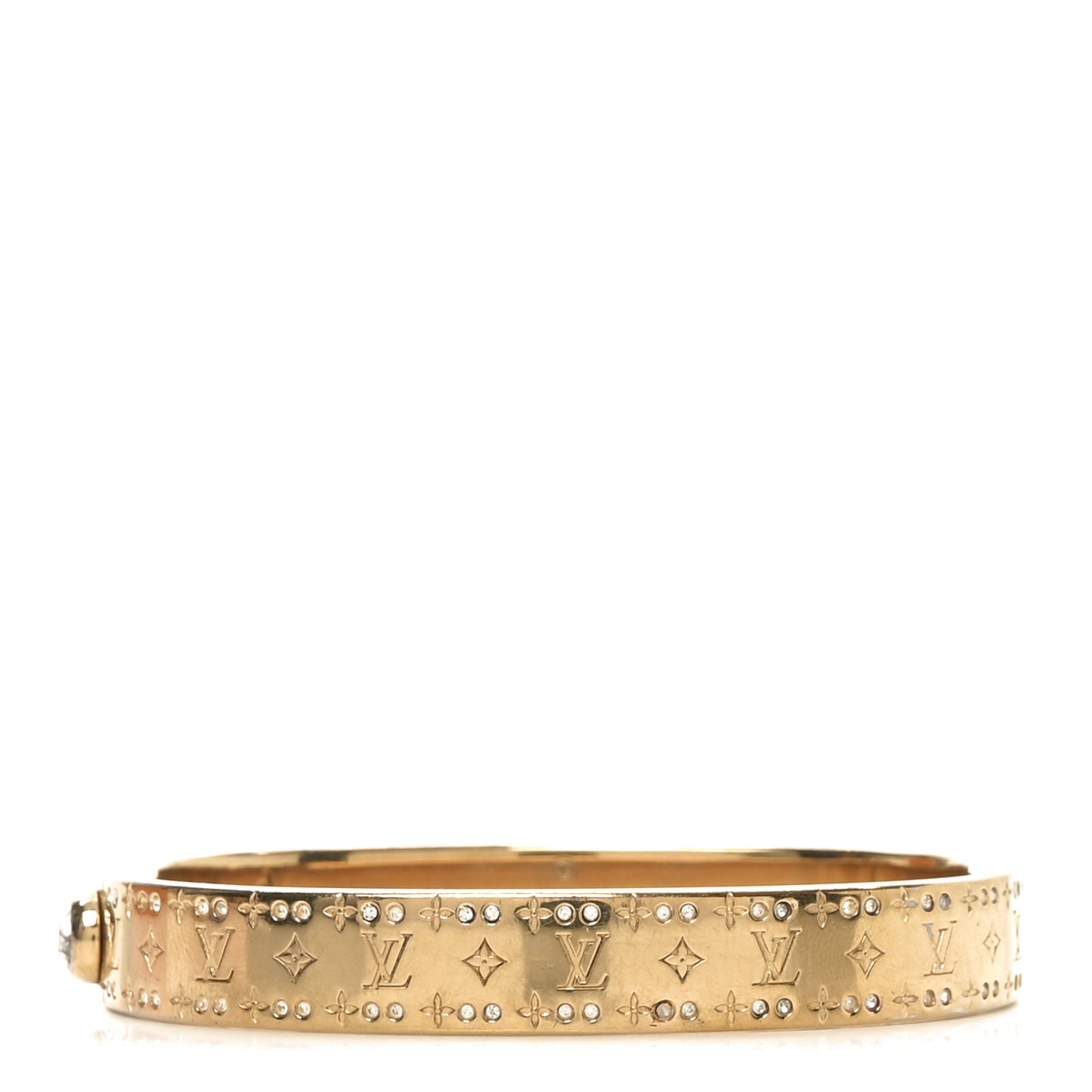 Brass Crystal Monogram Nanogram Strass Cuff M Gold