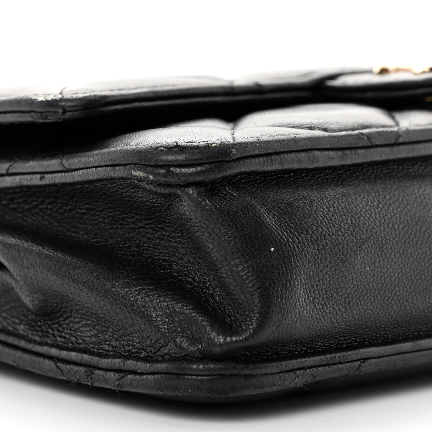 Chanel Lambskin Resin Bi-Color Quilted Wallet On Chain WOC Black 10 of 15