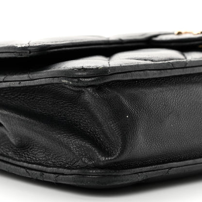 Chanel Lambskin Resin Bi-Color Quilted Wallet On Chain WOC Black 10 of 15