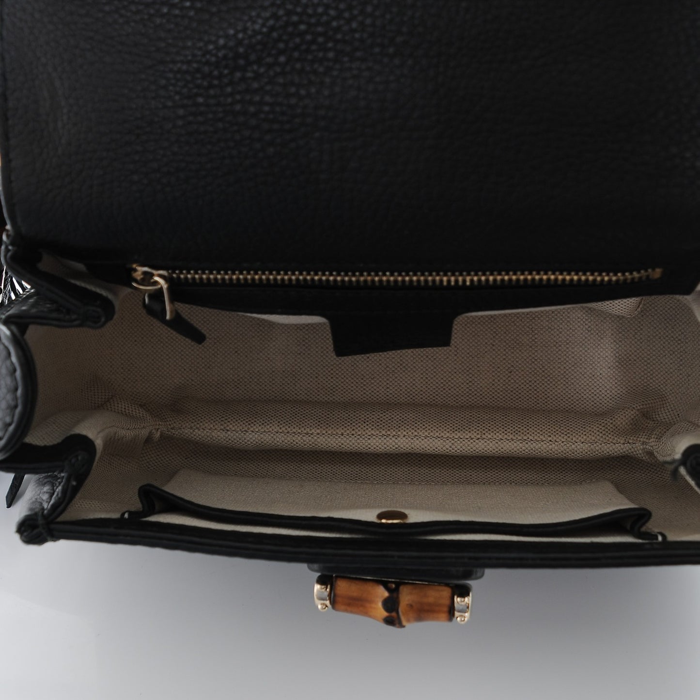 Cellarius Calfskin Small New Bamboo Top Handle Bag Black