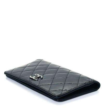 Chanel Patent Quilted Brilliant Yen Wallet Black 8 of 10