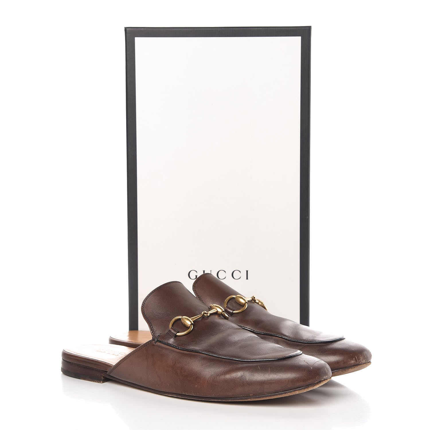 Gucci Calfskin Mens Princetown Slippers 11 Fondente Brown 18 of 18