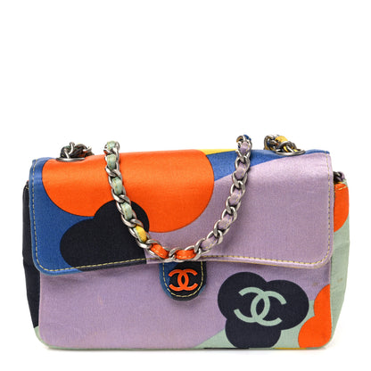 Chanel Satin Convertible Mini Flap Blue Multicolor 1 of 11
