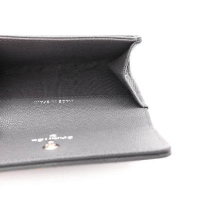 Chanel Shiny Caviar Enamel Quilted CC Flap Card Holder Grey 5 of 9