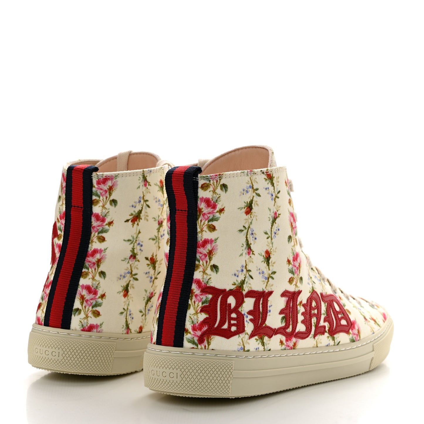 Canvas Romantic Print Major Blind For Love High Top Sneakers 37 Ivory