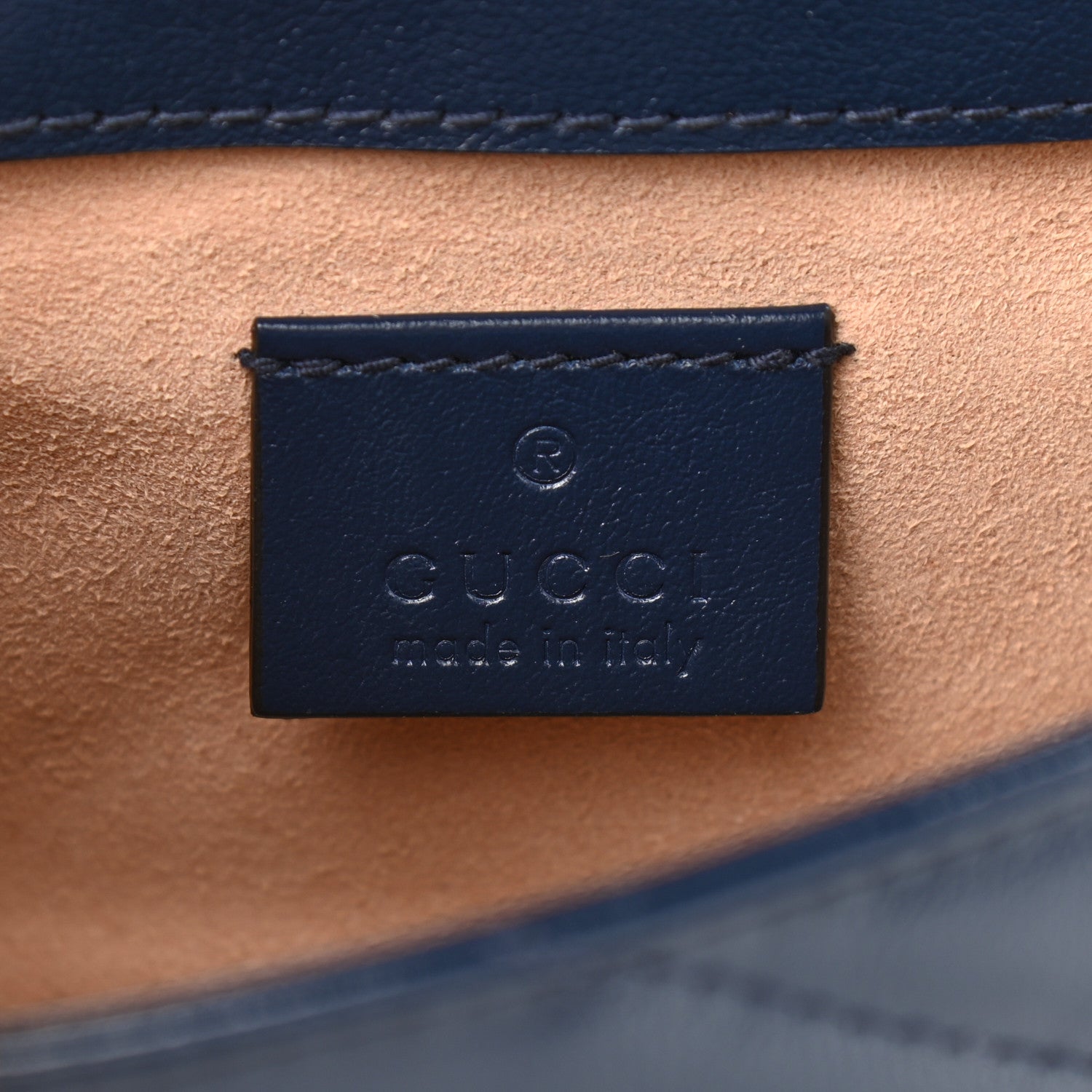 Gucci Vintage Effect Calfskin Matelasse Diagonal Super Mini Torchon GG Marmont Shoulder Bag Blue Agata Mystic White 6 of 9