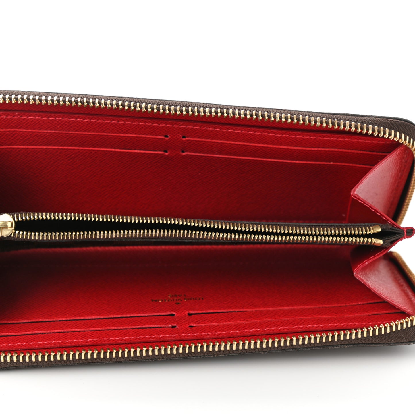 Damier Ebene Clemence Wallet Cherry