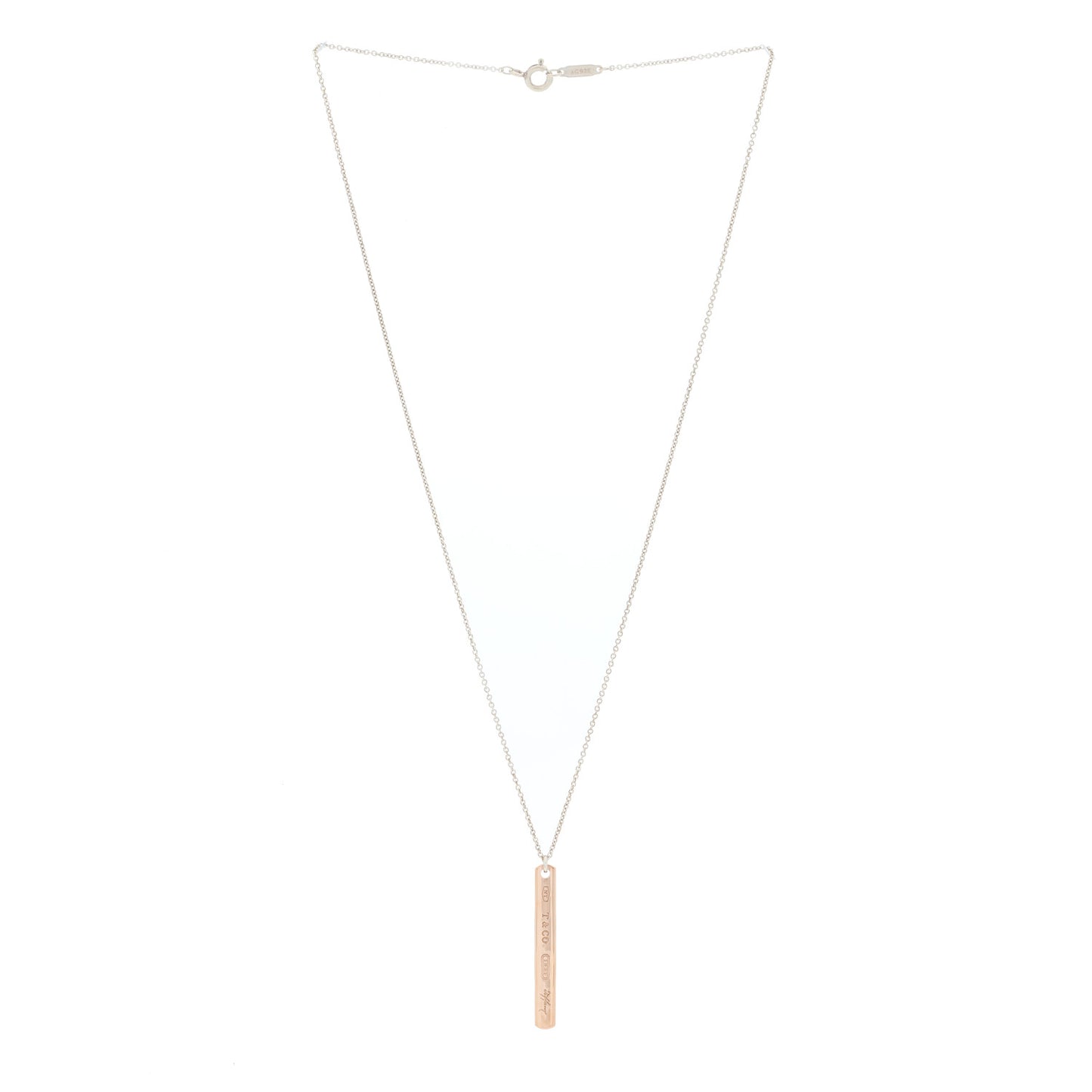 Sterling Silver Rubedo 1837 Bar Pendant Necklace