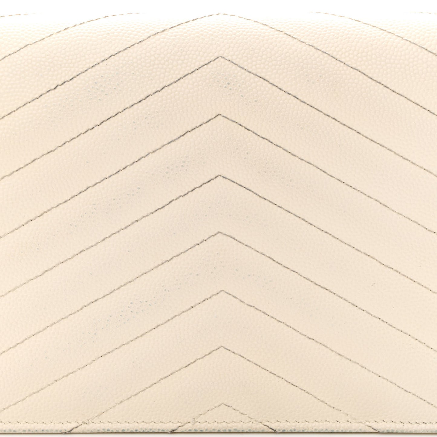 Grain De Poudre Matelasse Chevron Monogram Envelope Chain Wallet Dove White