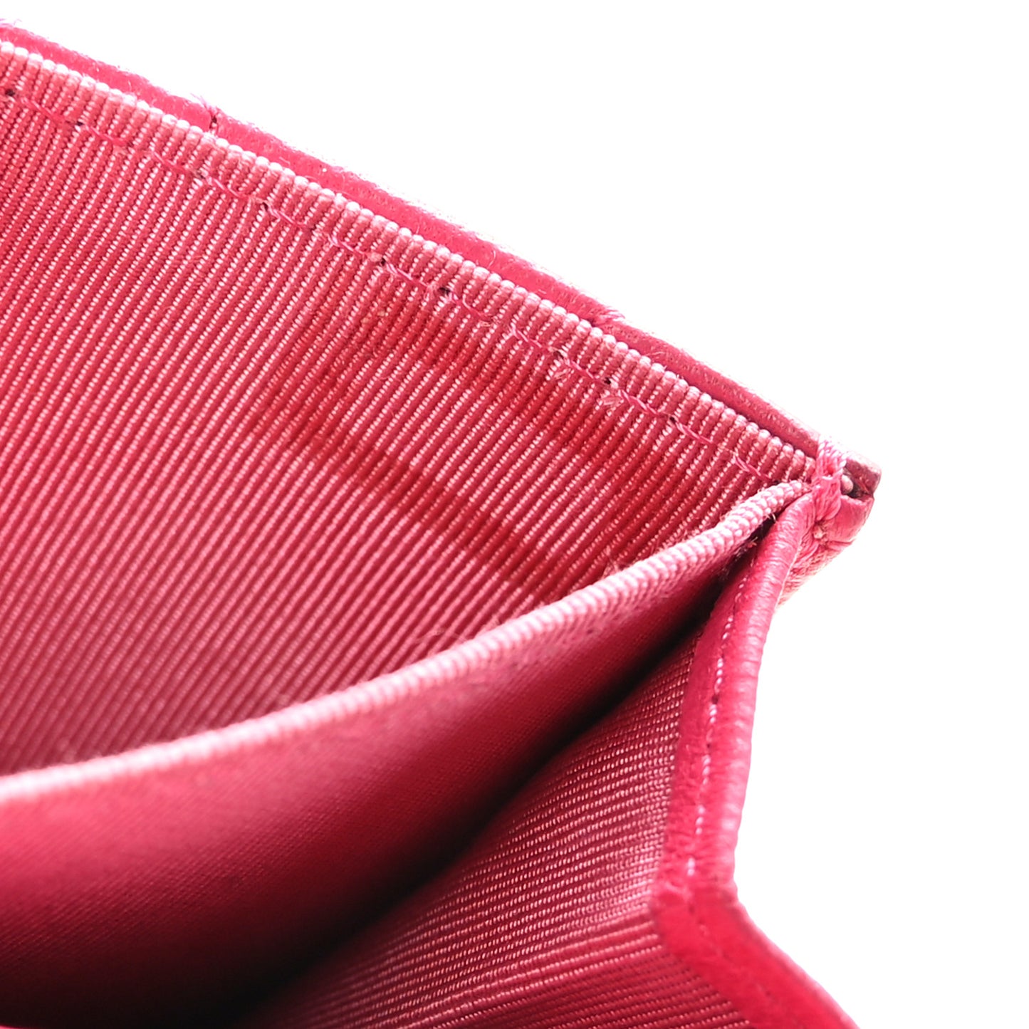 Lambskin Quilted Flap Card Holder Wallet Pink