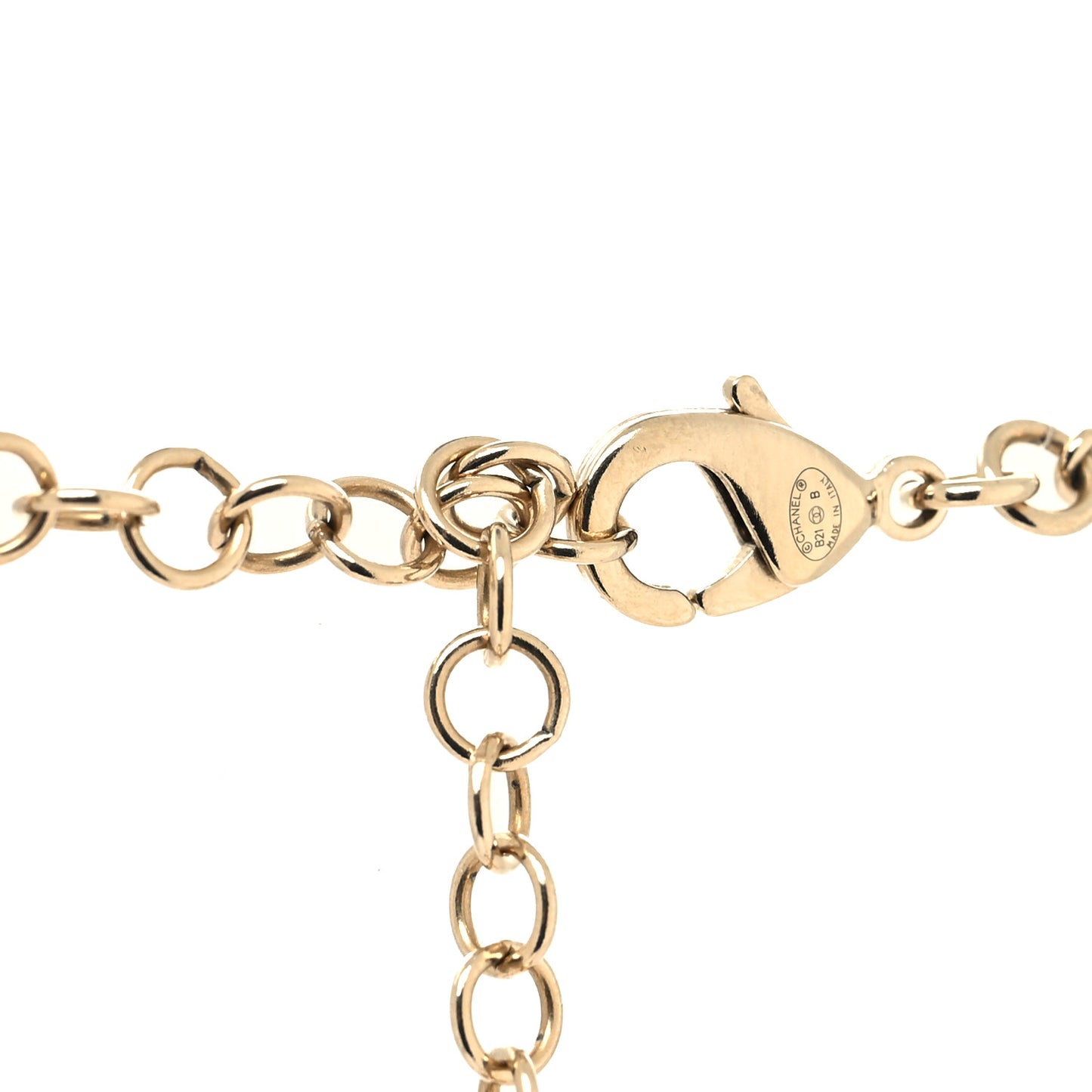 Crystal Logo CC Chain Necklace Gold