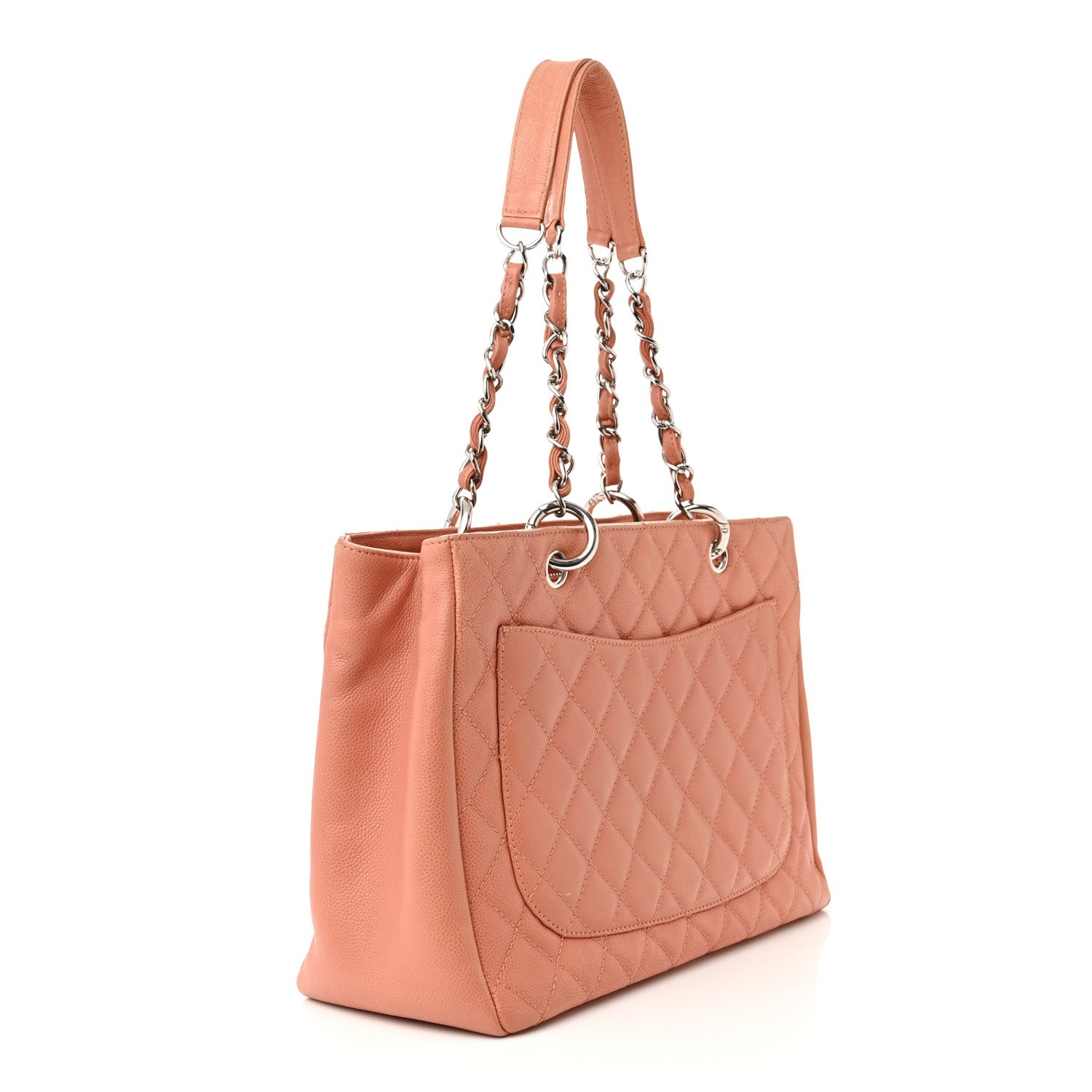 Chanel Caviar Quilted Grand Shopping Tote GST Light Red 3 of 11