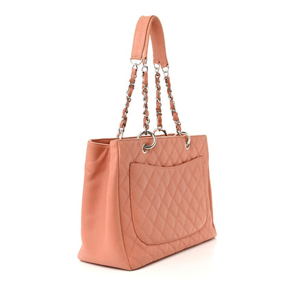 Chanel Caviar Quilted Grand Shopping Tote GST Light Red 3 of 11