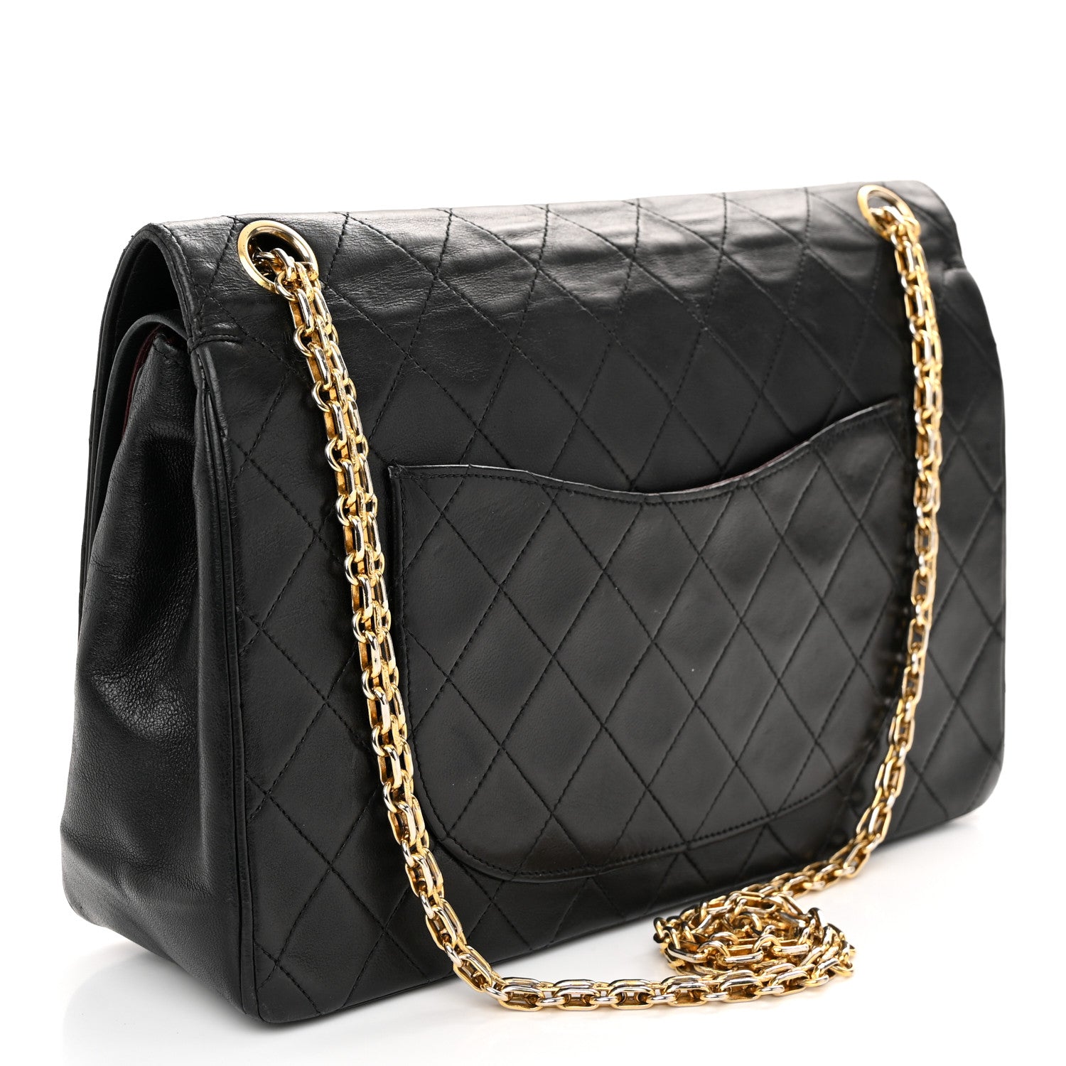 Chanel Lambskin Quilted Medium Double Flap Bijoux Chain Black 3 of 11