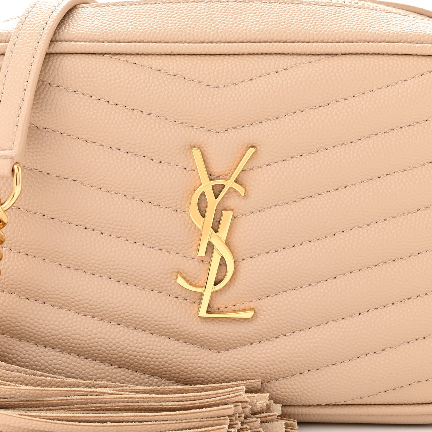 Grain De Poudre Matelasse Monogram Mini Lou Camera Bag Dark Beige