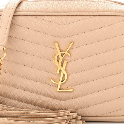 Saint Laurent Grain De Poudre Matelasse Monogram Mini Lou Camera Bag Dark Beige 8 of 10