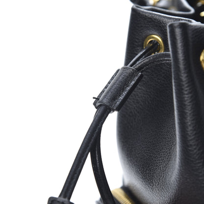 Prada Glace Calfskin Embossed Secchiello Bucket Bag Black 12 of 14