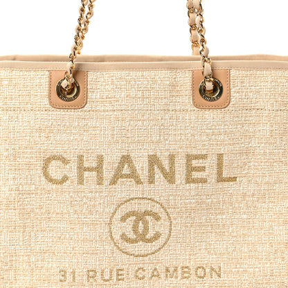 Chanel Lurex Boucle Small Deauville Tote Ivory 8 of 10