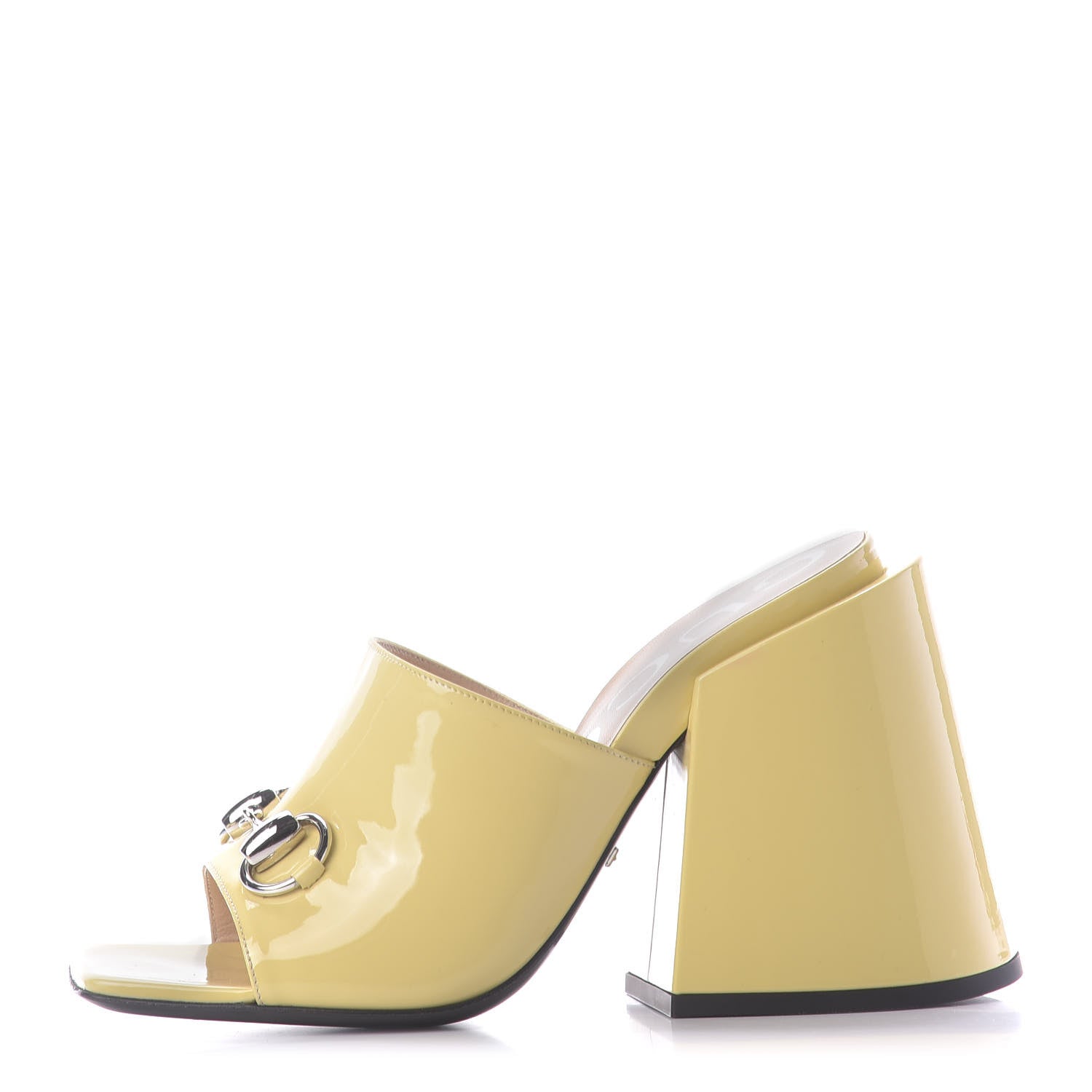 Gucci Patent Lexi Horsebit High-Heel Slide Sandals 36.5 Burro 1 of 11