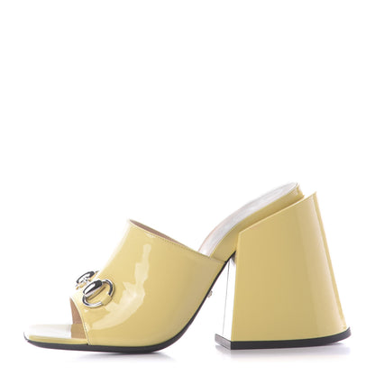 Gucci Patent Lexi Horsebit High-Heel Slide Sandals 36.5 Burro 1 of 11