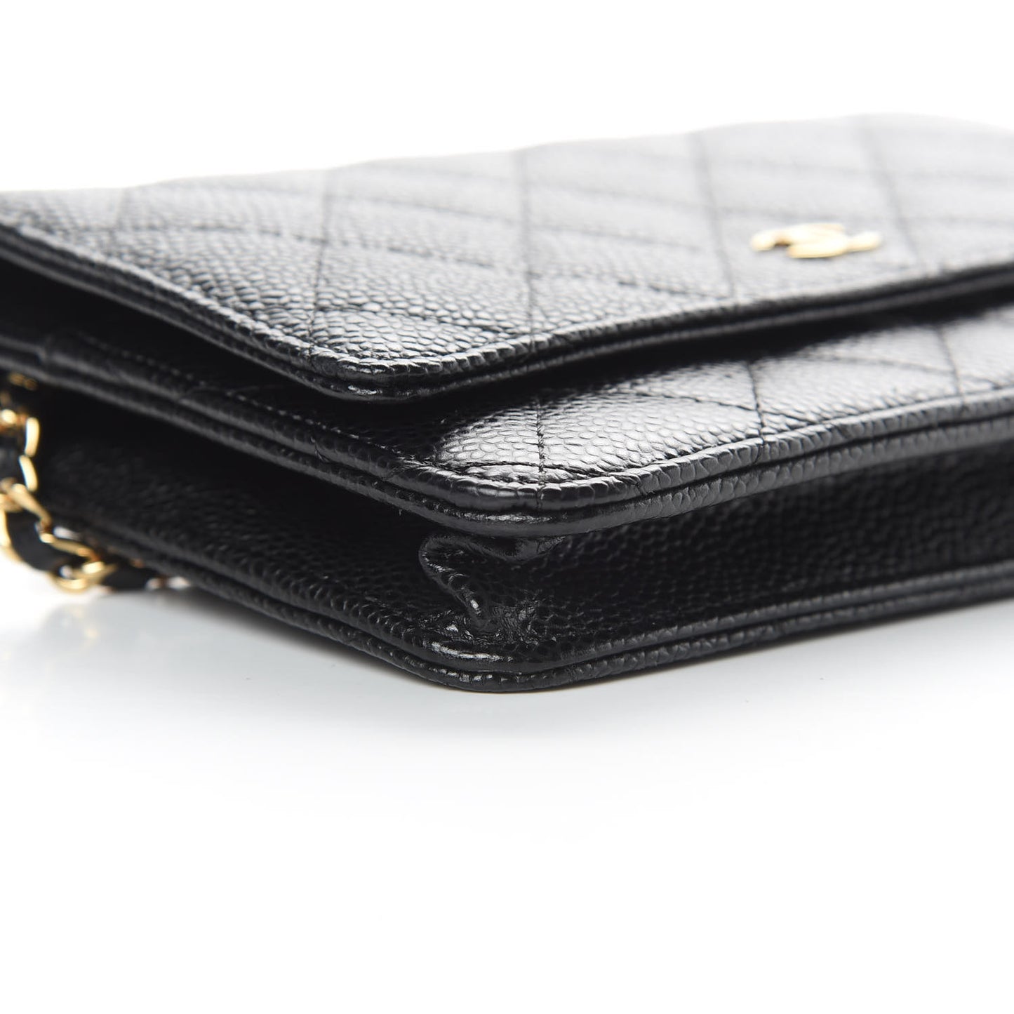 Caviar Quilted Wallet On Chain WOC Black