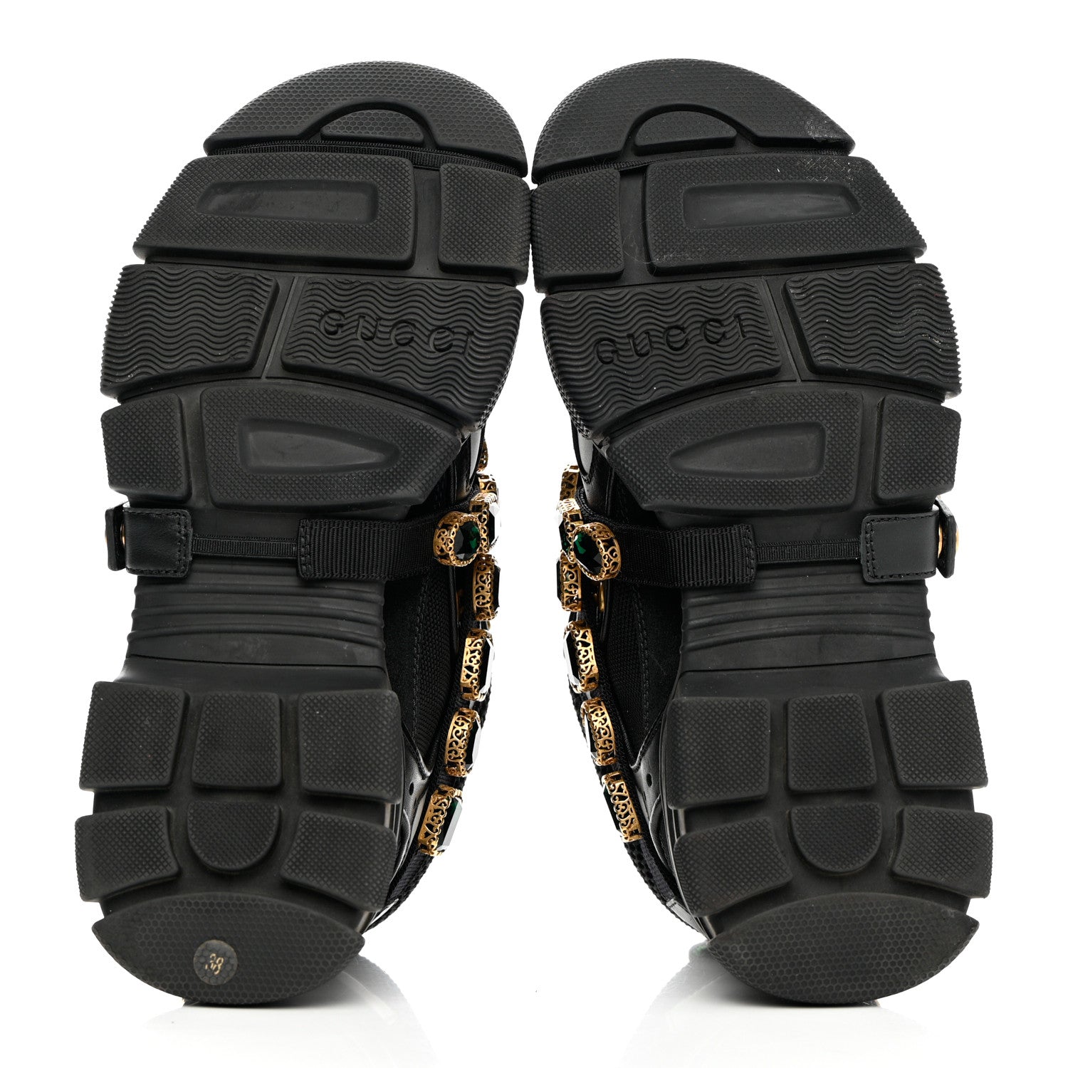 Gucci X SEGA Mesh Suede Calfskin Removable Crystals Womens Flashtrek Sneakers 38 Black Silver 5 of 11