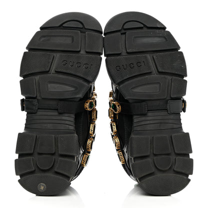Gucci X SEGA Mesh Suede Calfskin Removable Crystals Womens Flashtrek Sneakers 38 Black Silver 5 of 11