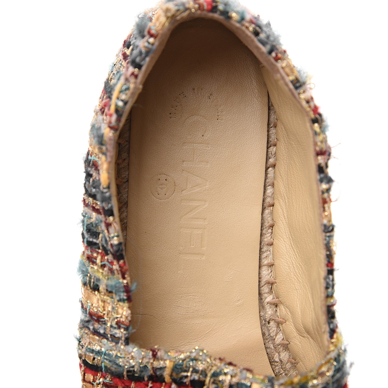 Chanel Tweed Grosgrain CC Espadrilles 37 Multicolor 6 of 12