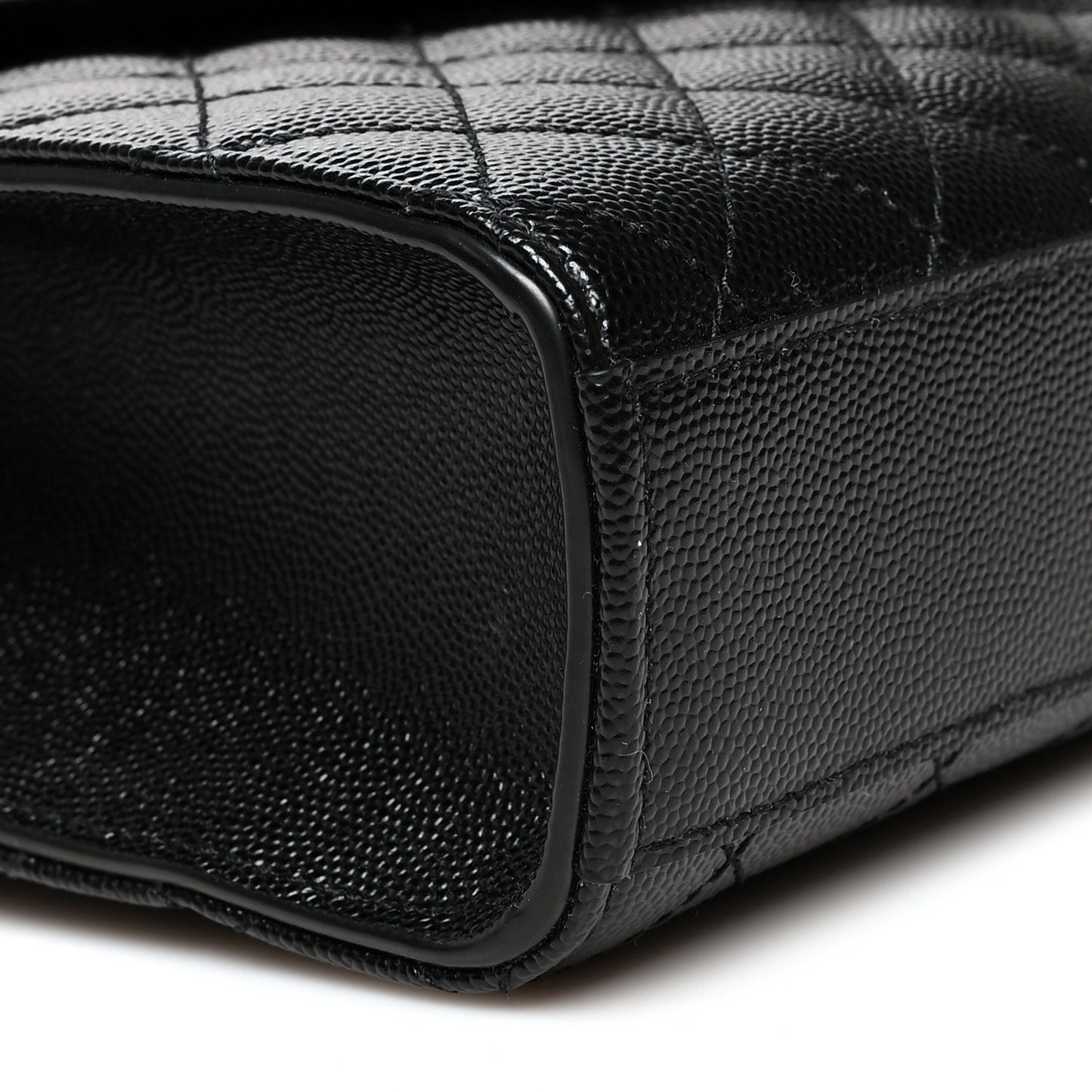 Grain De Poudre Textured Mixed Matelasse Triquilt Medium Monogram Satchel Black