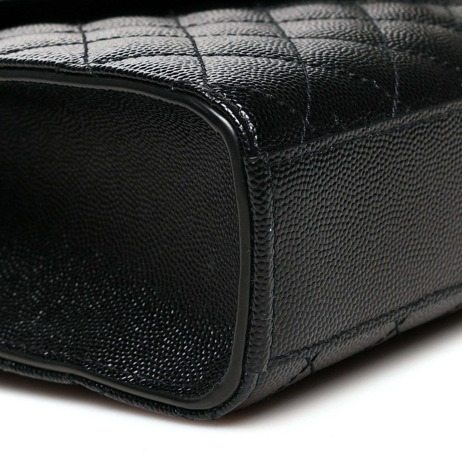 Saint Laurent Grain De Poudre Textured Mixed Matelasse Triquilt Medium Monogram Satchel Black 9 of 10