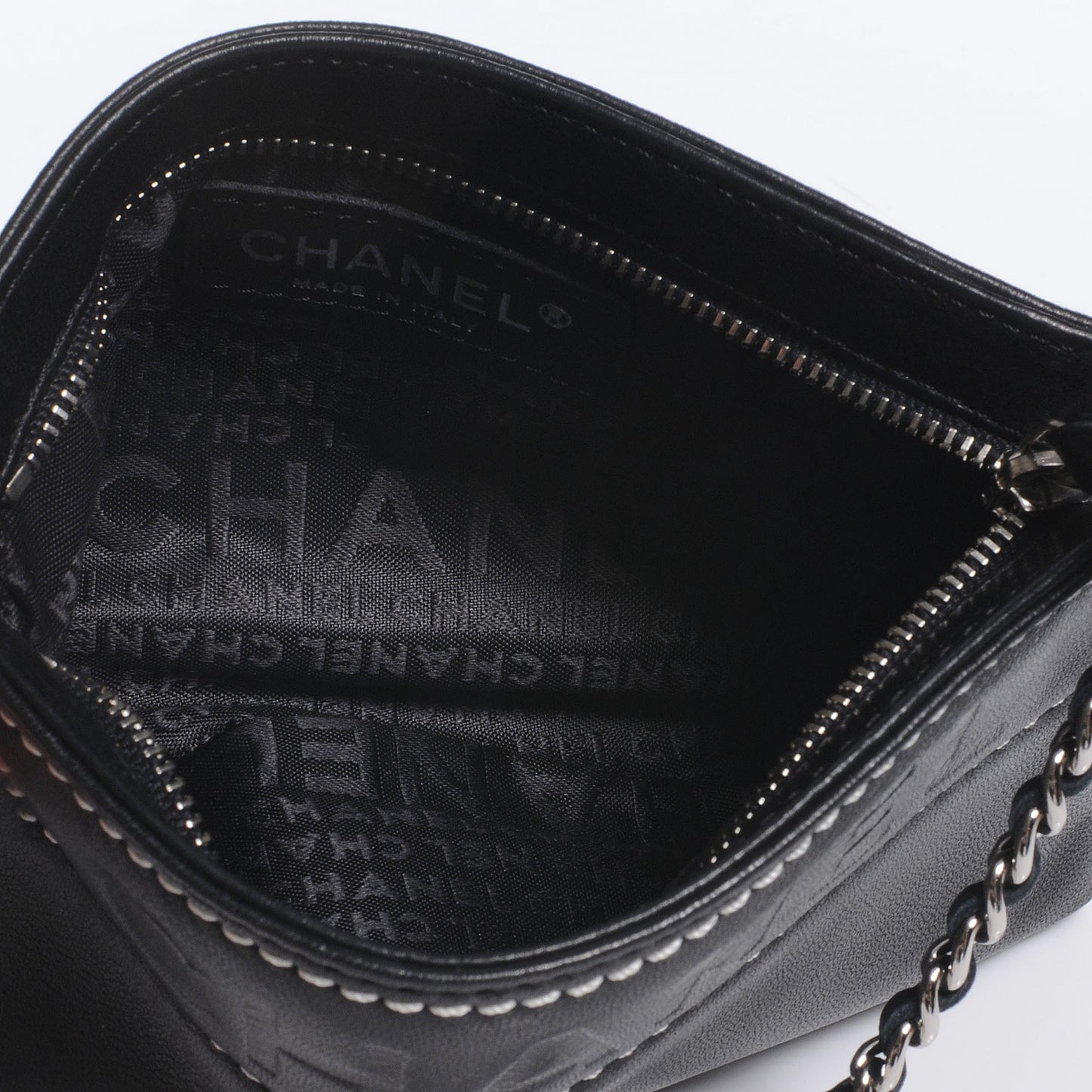 Leather Lax Pochette Bag Black