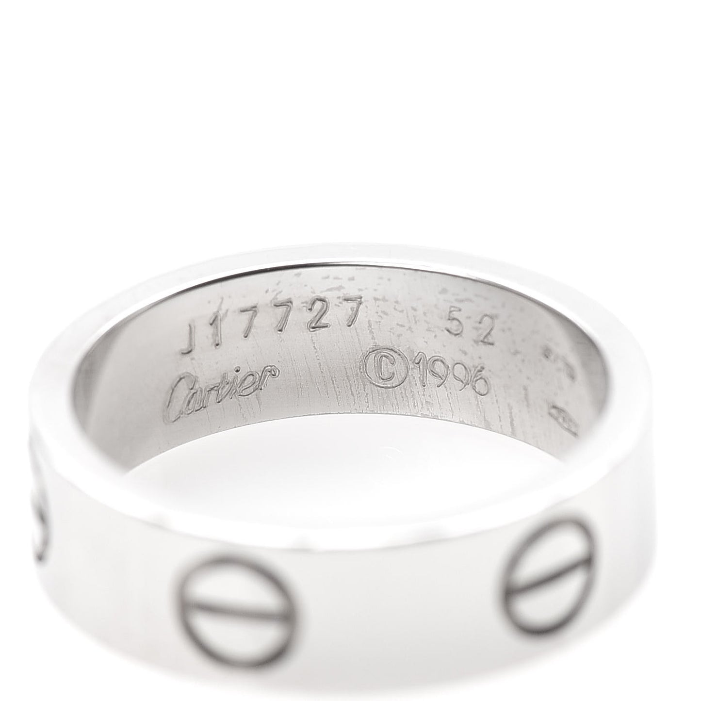 18K White Gold 5.5mm LOVE Ring 52 6