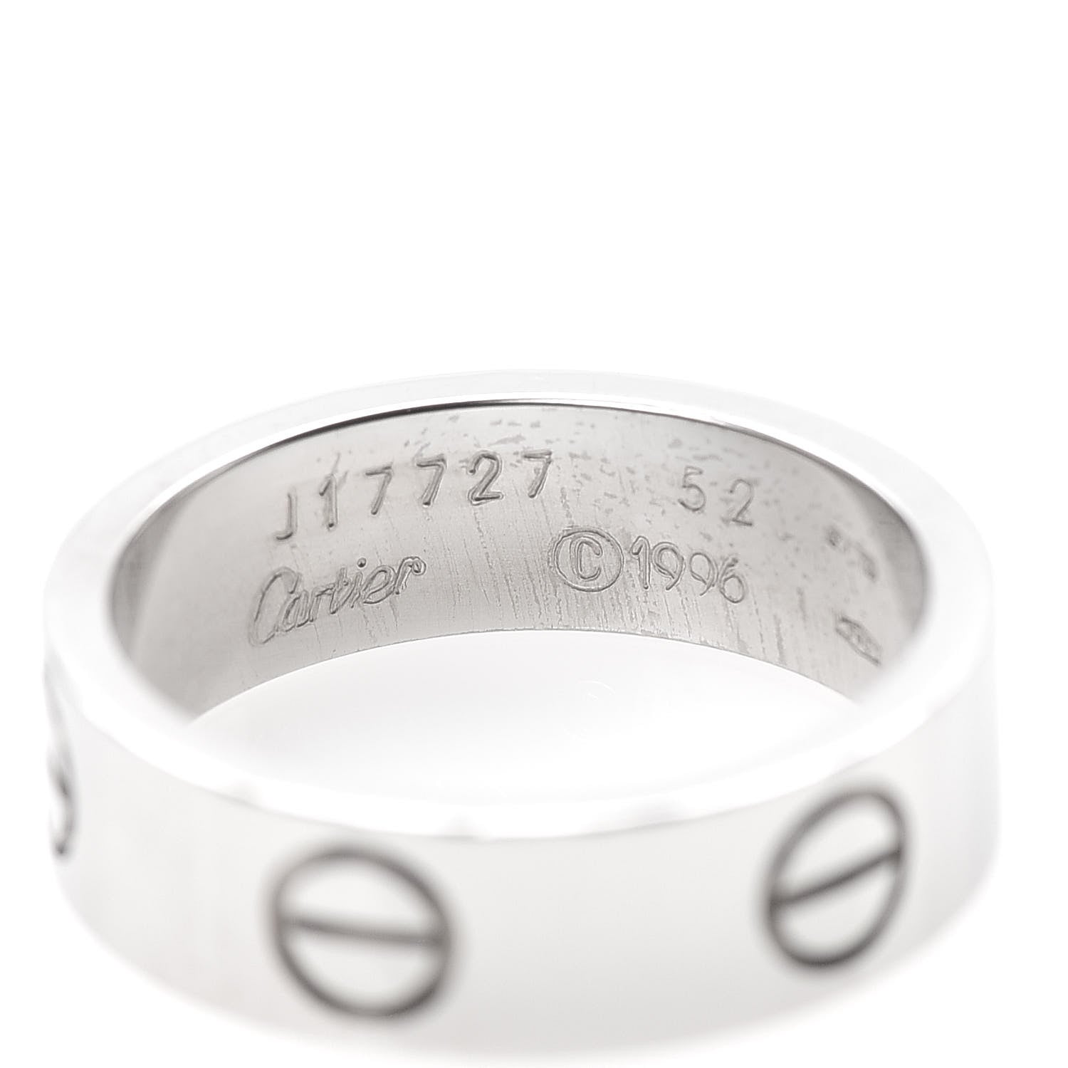 Cartier 18K White Gold 5.5mm LOVE Ring 52 6 4 of 6