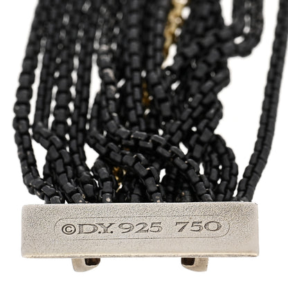 David Yurman Darkened Sterling Silver 18K Yellow Gold Multi-Chain Bracelet 3 of 3