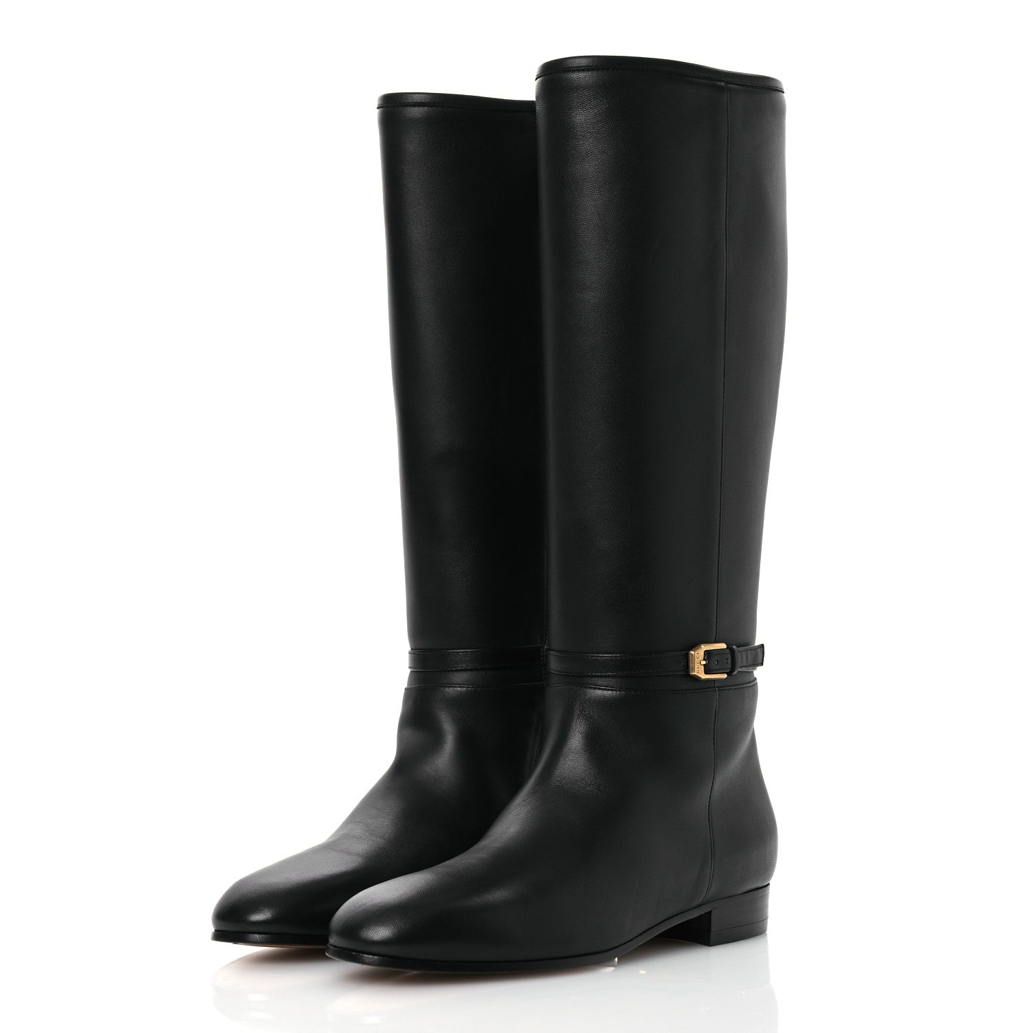 Gucci Calfskin Knee High Boots 36.5 Black 4 of 14