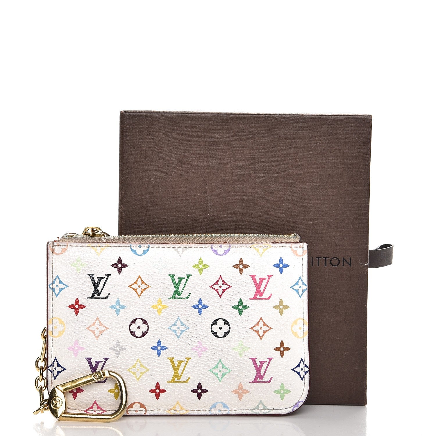 Louis Vuitton Monogram Multicolor Key Pouch White Litchi 12 of 12