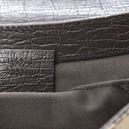 Gucci Monogram Horsebit Clutch Dark Brown 7 of 11