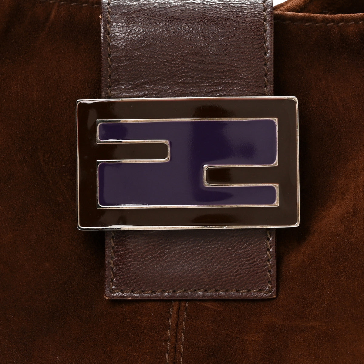 Fendi Suede Shoulder Bag  Brown 7 of 9