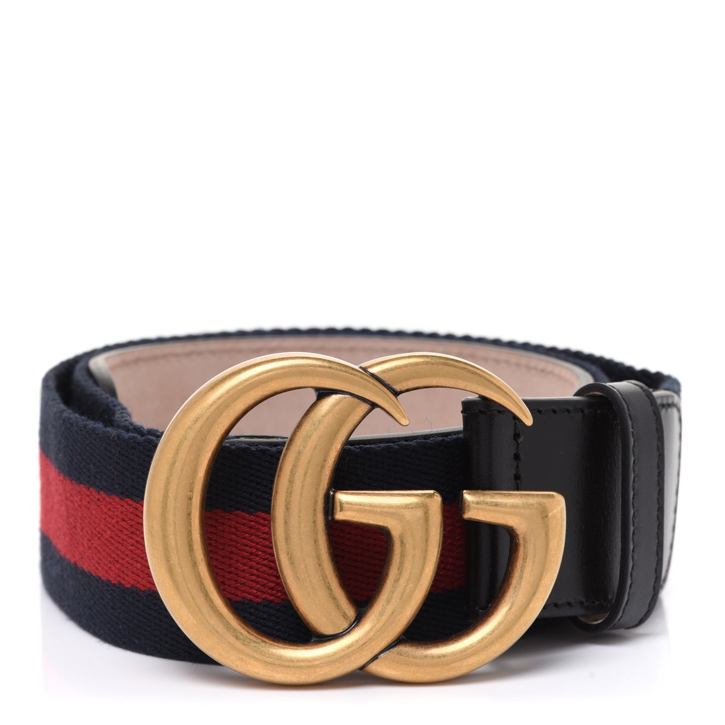 Nylon Calfskin Double G Web 40mm Belt 85 34 Blue Red Black