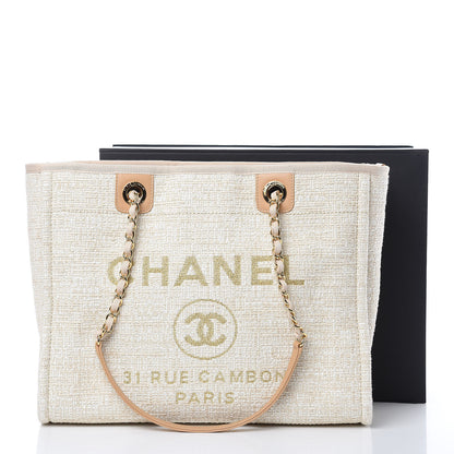 Chanel Canvas Small Deauville Tote Light Beige 10 of 10