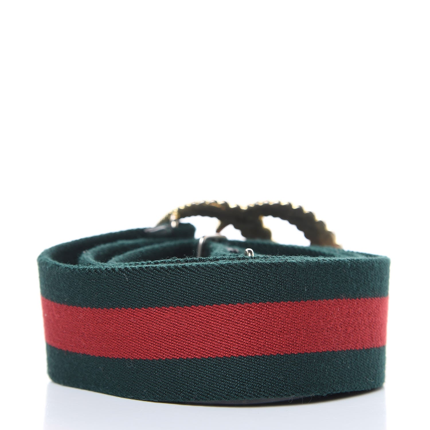 Gucci Canvas Torchon Double G Web Belt 90 36 Verde 3 of 5