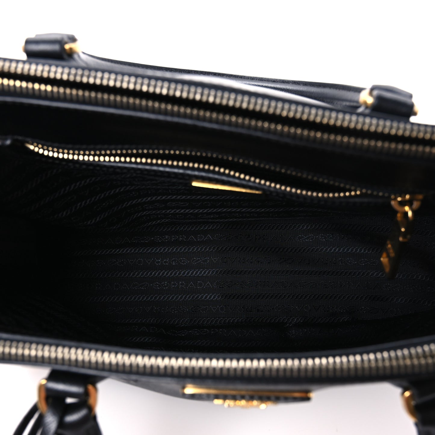 Saffiano Small Galleria Double Zip Tote Black