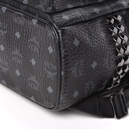 MCM Visetos Small Side Stud Stark Backpack Black 9 of 10